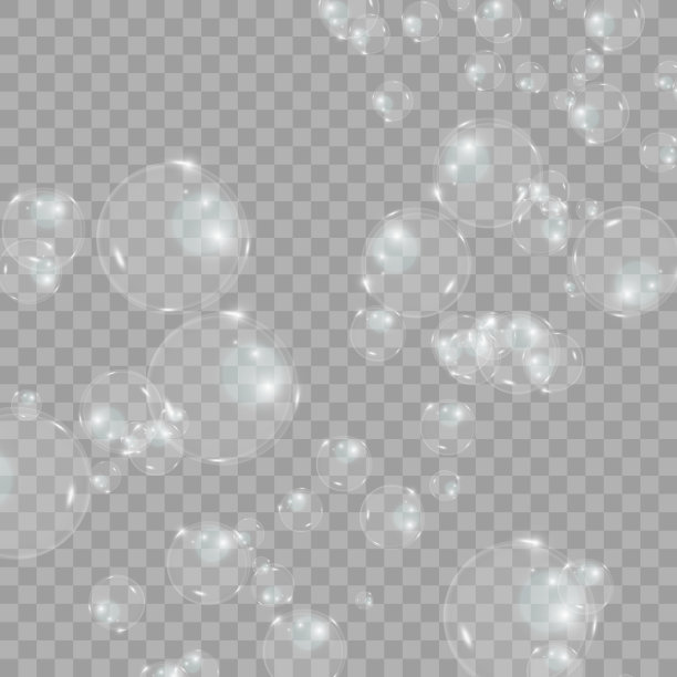 泡沫向量。透明背景上的肥皂泡。矢量设计。图片下载