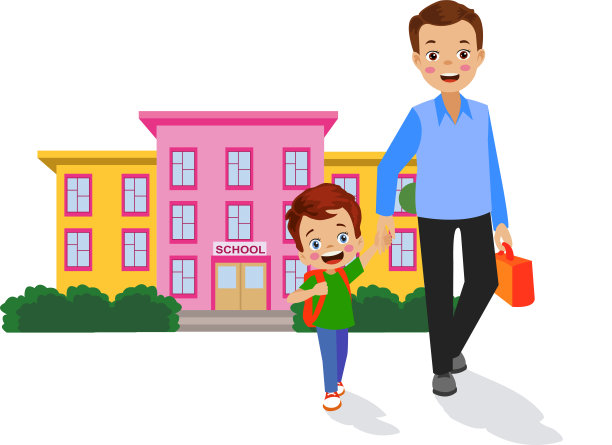 父亲要去学校送儿子图片下载