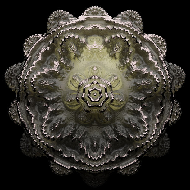 在黑色背景上的一个曼德尔球茎的3d渲染图片下载