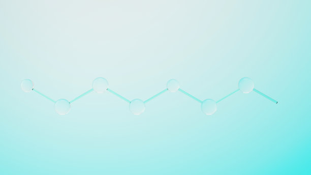 单侧细胞或分子中简单化学键的三维渲染。原子、离子、键和分子的结合。液滴气泡背景。共价键。生物化学的相互作用。图片下载