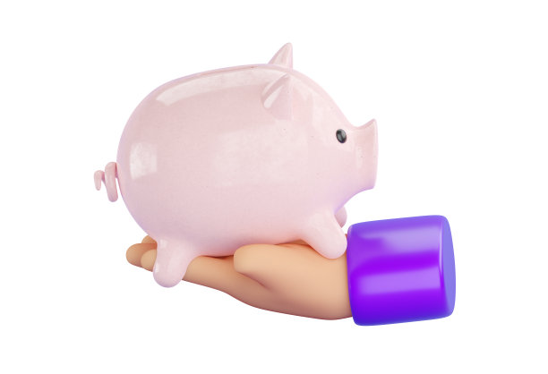 3d人的手握着储蓄罐。图片下载