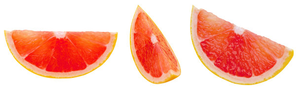 收集分离在白色背景的葡萄柚。切片水果。图片下载
