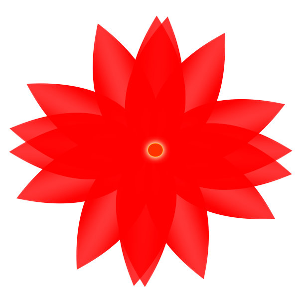 放大白色背景上的红黄花朵艺术。图片下载