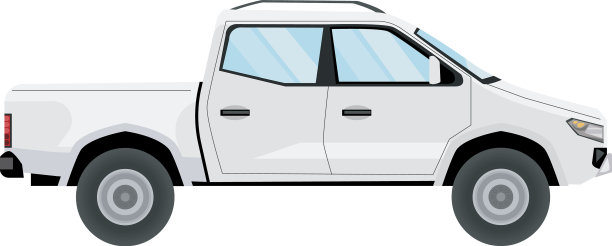 白色卡车汽车模型图片下载