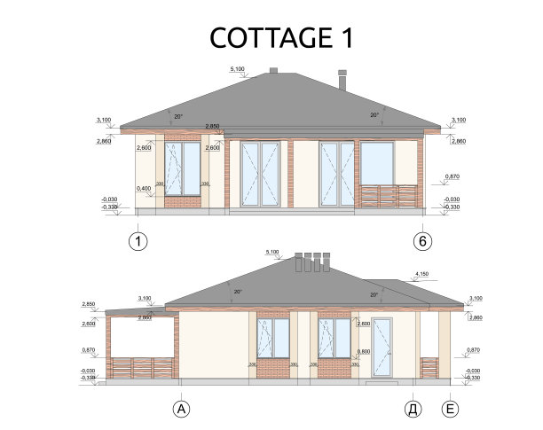 详细的私人住宅建筑蓝图。图片下载