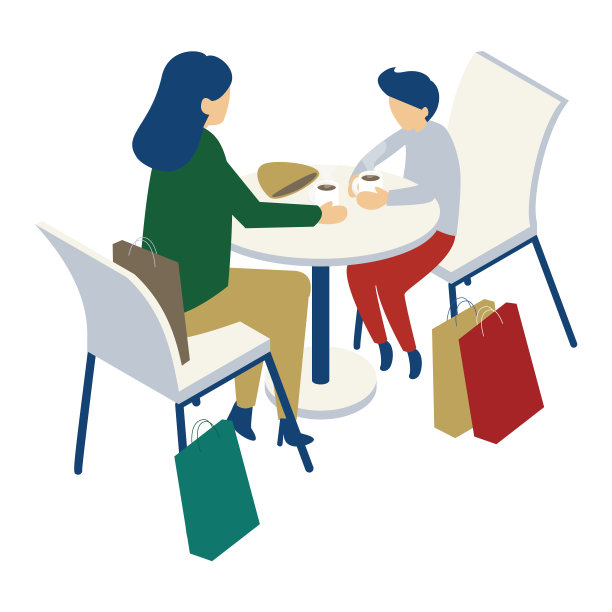 妈妈和孩子们在圣诞节享受购物图片下载