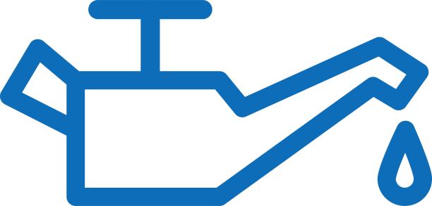 蓝色油灯图标，油压警示/插图材料象形图(矢量插图)图片下载