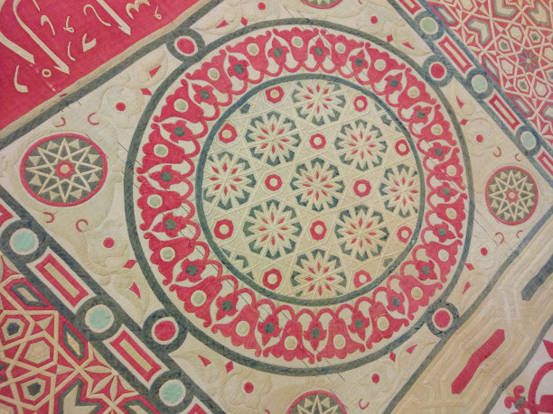 埃及手工Khayamiya古董布料，十八世纪图片下载