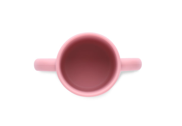 塑料婴儿杯隔离在白色，俯视图图片下载