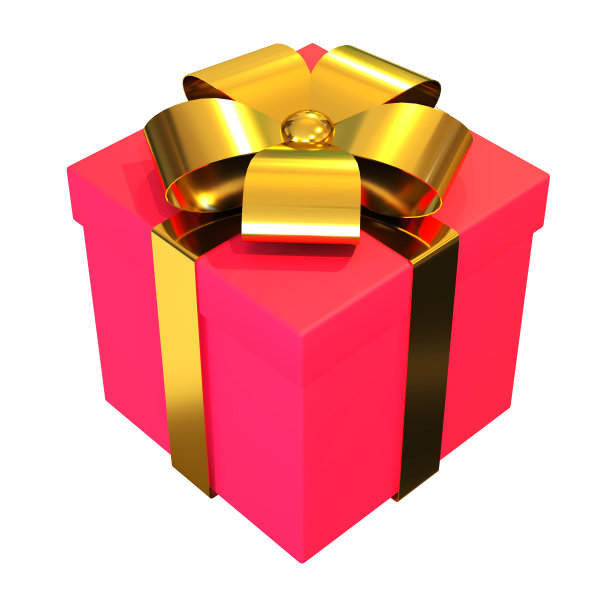红色礼品盒与金色丝带和蝴蝶结孤立的对象在白色背景3d渲染插图。生日或周年纪念节日礼物。促销剪纸艺术。贺卡设计元素。礼品店的图标图片下载