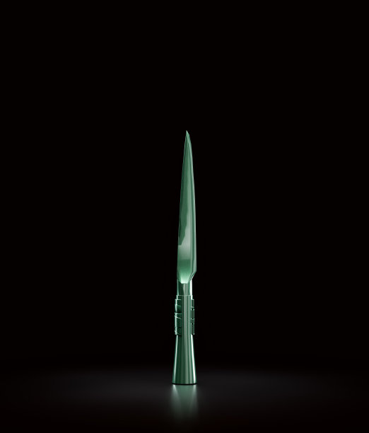 绿光刀，战斗武器刀片，军用狩猎匕首。中世纪武器，3d渲染图片下载
