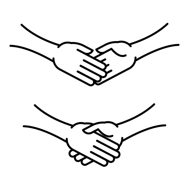 握手图标平面设计符号孤立在白色背景。业务伙伴关系的概念。矢量图图片下载