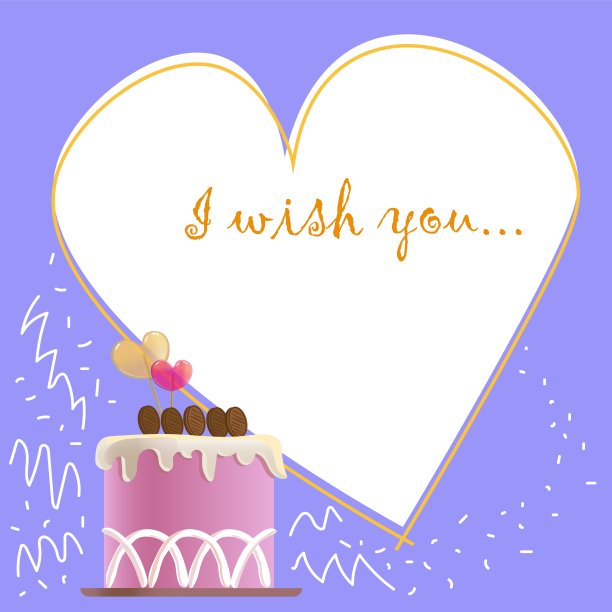 生日蛋糕卡。卡片上有写愿望的空间图片下载