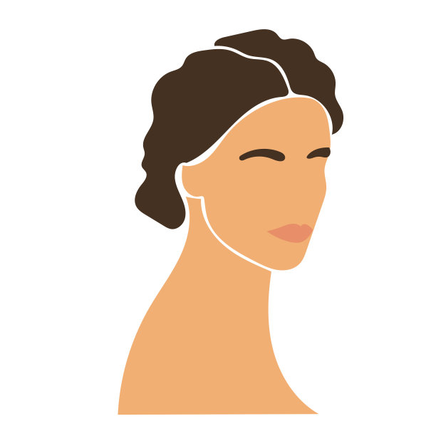 女性年轻的成年女孩抽象极简主义面孔肖像图案背景图片下载