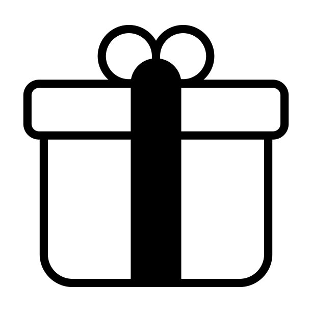 礼品盒矢量黑色填充轮廓图标。现代细线符号。传统元素的集合。图片下载