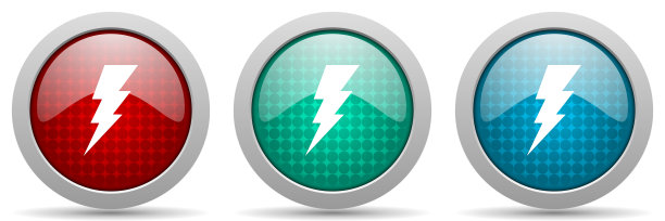 螺栓矢量图标集，光面网页按钮集合图片下载