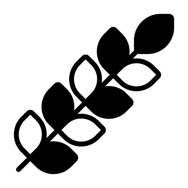 小麦谷物矢量黑色填充轮廓图标。现代细线符号。传统元素的集合。图片下载