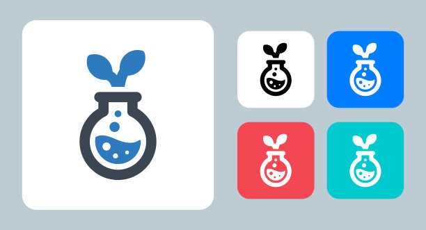 植物学图标-矢量插图。植物学，生物学，植物，生物学，实验，生物，科学，实验室，实验室，测试，符号，符号，平面，图标。图片下载