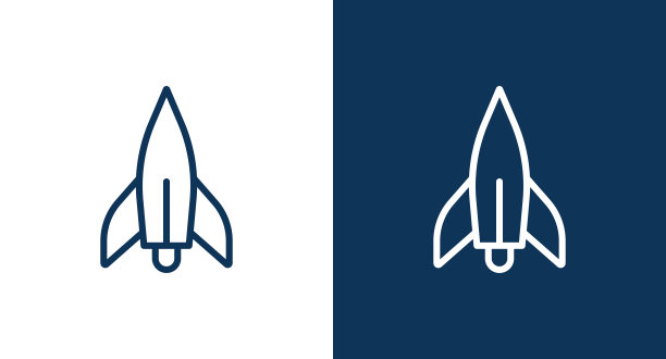 火箭轮廓图标插图孤立矢量符号符号图片下载