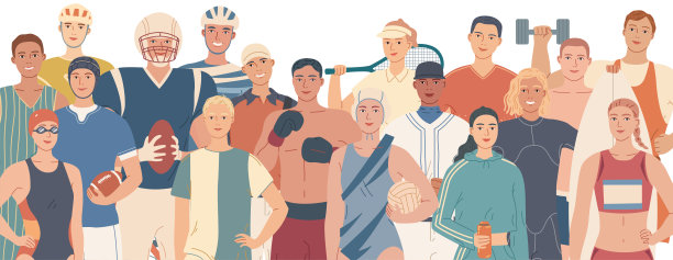 群运动员。团体和个人项目。图片下载