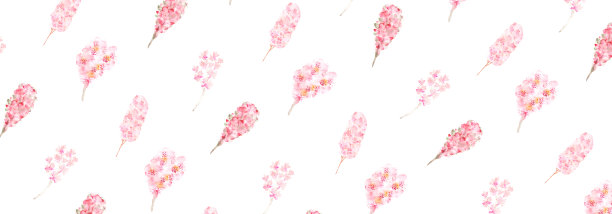 盛开的水彩粉色树。春天的花在树枝上盛开。插图图片下载