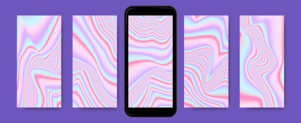 用于显示器屏幕的流体全息背景。图片下载