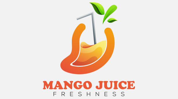 芒果汁现代渐变彩色标志图片下载
