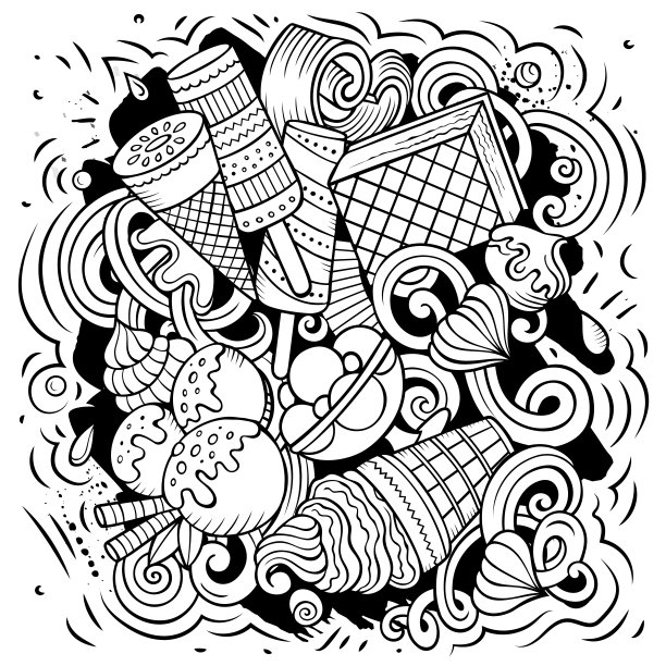 冰淇淋卡通矢量插图图片下载