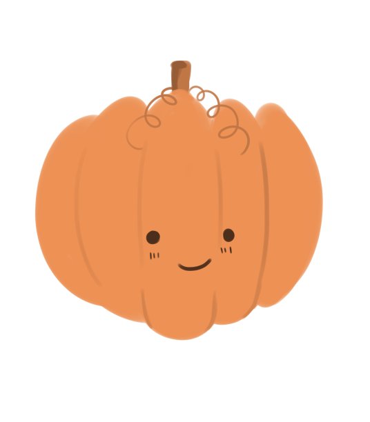 有小树枝的南瓜，微笑的表情符号，彩色插图图片下载