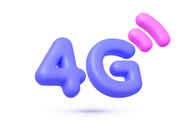 4G图标3d网页设计。互联网络的概念。通讯、互联网的概念。向量的三维演示图片下载
