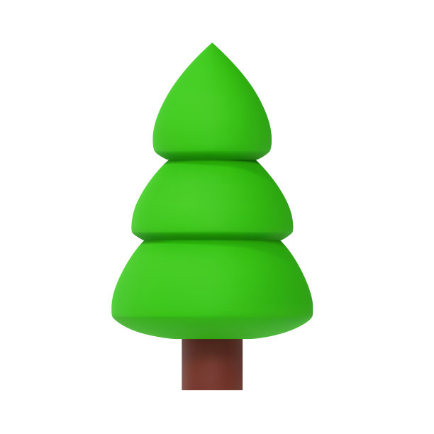 绿色云杉，松树和圣诞树的图标。假日和露营的物体元素被隔离在白色背景上。三维渲染矢量插图图片下载