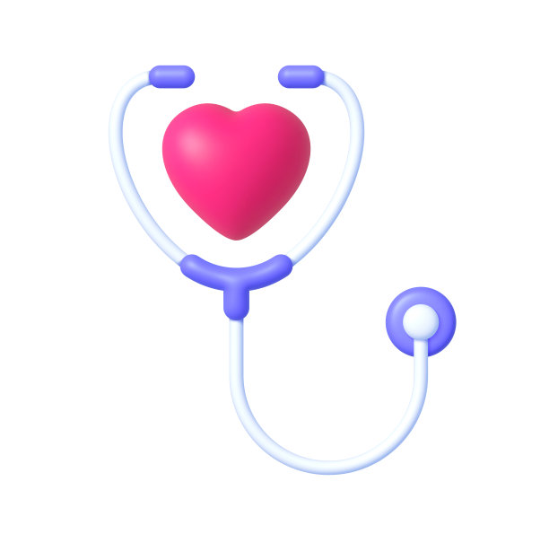 3d听诊器，任何用途的伟大设计。医疗、紧急的概念。向量图形。医疗图标。红色的心。矢量插图3 d图片下载