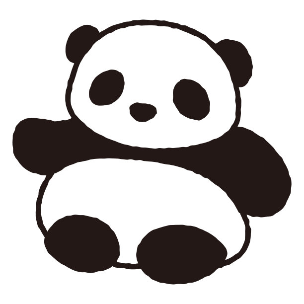 熊猫宝宝举手的插图图片下载