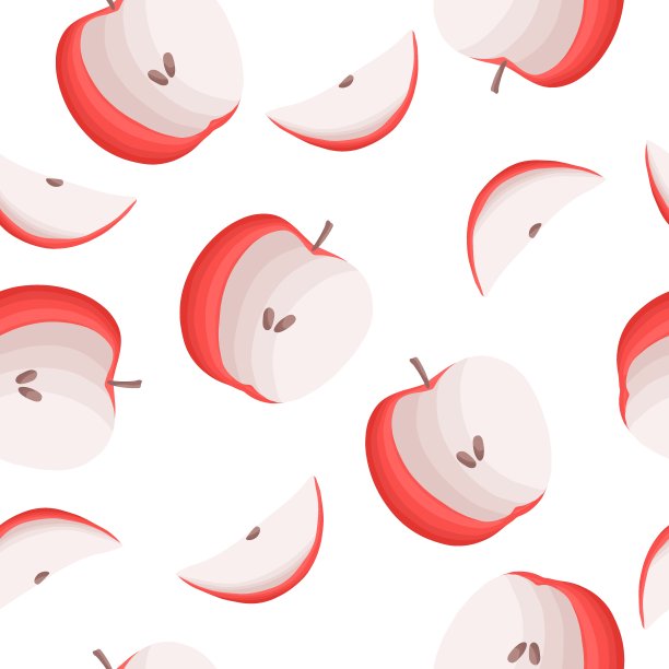 水果无缝图案与卡通风格的苹果图片下载