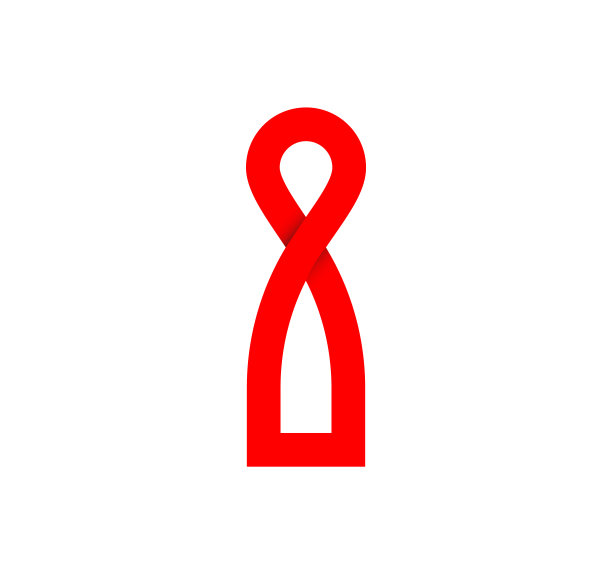 字母I无穷大的符号。循环的红色字母I。图片下载