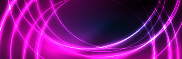 霓虹发光流体波线魔法能量空间图片下载