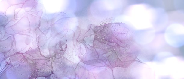 银色闪光在紫色照明风格的背景。散景光和酒精水墨艺术抽象插画横旗图片下载