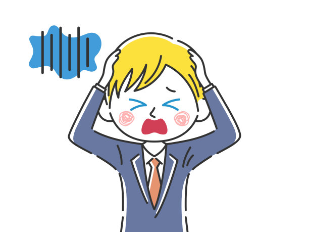 一个白人商人的插图，他担心自己的头。图片下载