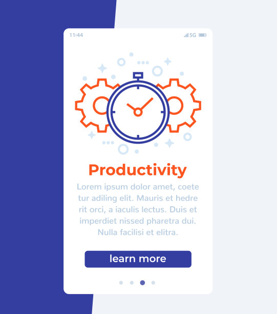 生产力移动横幅与线图标图片下载