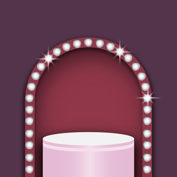 舞台平台产品在工作室照明粉红色背景图片下载