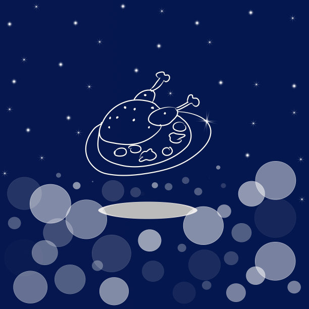 食品、鸡肉、餐厅。信息，通信以深蓝色为背景。新概念背景，闪光效果图片下载