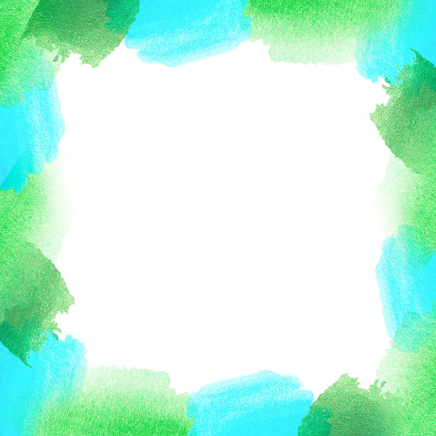 方形框架的水彩点。水彩插图。孤立在白色背景上。图片下载