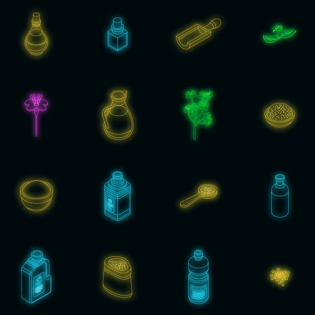 油菜籽图标设置霓虹灯图片下载