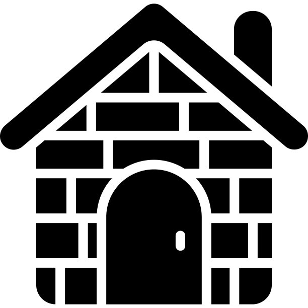 房屋矢量字形图标。现代字形符号。传统元素的集合。图片下载