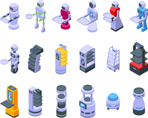 机器人服务员图标设置等距家庭服务员图片下载