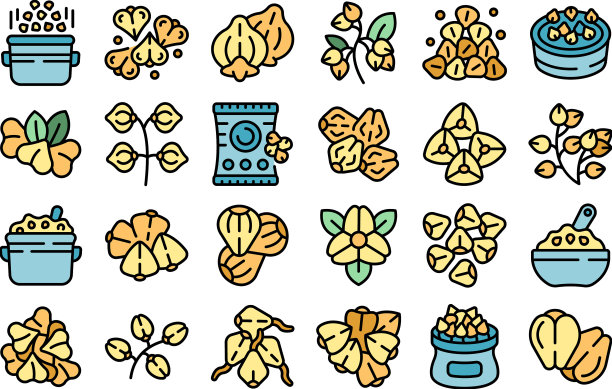 荞麦图标设置平坦图片下载