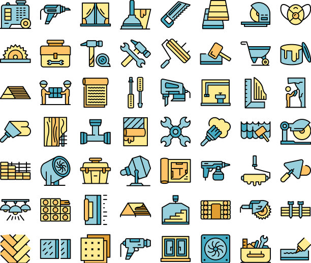 Diy修理图标设置平坦图片下载