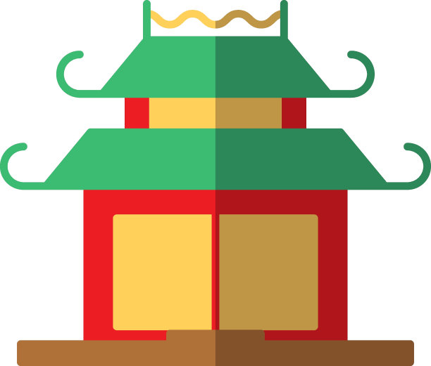 中国新年。矢量平面图标的中国宝塔网站，应用程序，书籍，广告，文章等地方。充满活力的插图图片下载