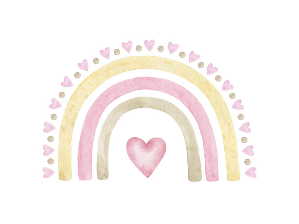 卡通粉色彩虹图片下载