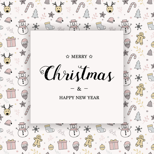 写满祝福的圣诞卡。圣诞饰品的概念。向量图片下载